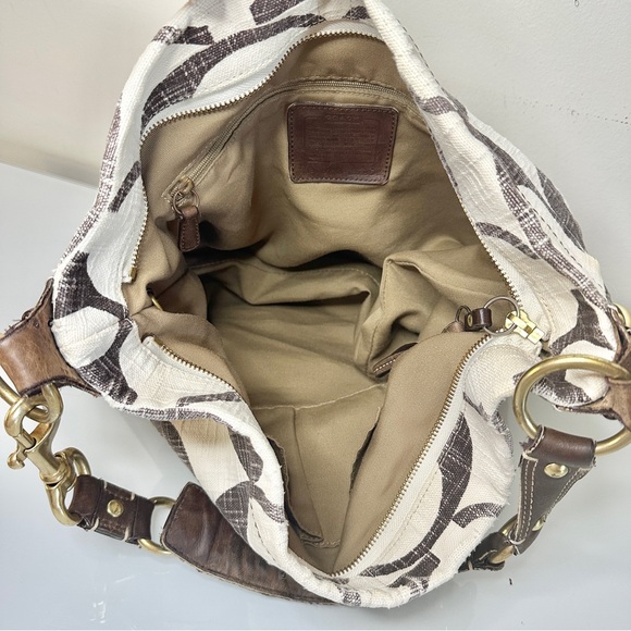 Coach Legacy Cotton Carly Bag Brown Leather Brass Hardware No. A07743-10795 - Picture 8 of 12